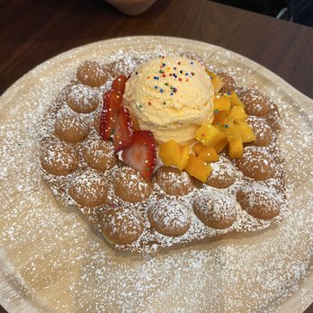 UC Dessert - The mango & strawberry egg-puff with mango ice cream - Desserts Near Me - Oakland, California UC Dessert - The mango & strawberry egg-puff with mango ice cream - Desserts Near Me - Oakland, California