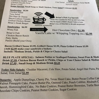 Brian's Bistro & More - Menu - Coffee & Tea Near Me - Connersville, Indiana