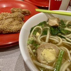 Pork chop noodle (wheat) soup
