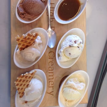 High Point Creamery - My flight w/caramel sauce - Ice Cream & Frozen Yogurt Near Me - Denver, Colorado High Point Creamery - My flight w/caramel sauce - Ice Cream & Frozen Yogurt Near Me - Denver, Colorado