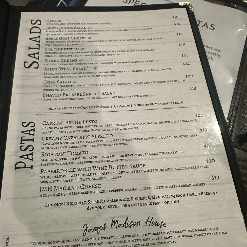 James Madison's Pub - Salads and pasta menu - American Near Me - Madison, Connecticut James Madison's Pub - Salads and pasta menu - American Near Me - Madison, Connecticut