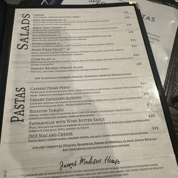 James Madison's Pub - Salads and pasta menu - American Near Me - Madison, Connecticut