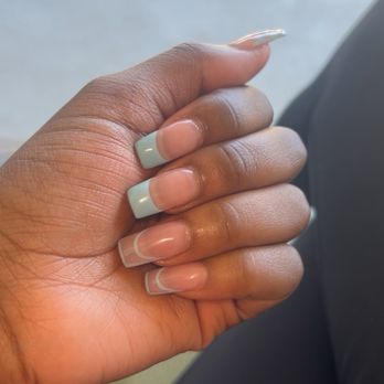 Posh Nail Bar - French tip with design - Waxing Near Me - Lacey, Washington Posh Nail Bar - French tip with design - Waxing Near Me - Lacey, Washington