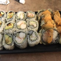 Fuji Japanese Sushi & Grill - Peanut Avocado Roll, Boston Roll, and Crispy Crab Roll (L to R)