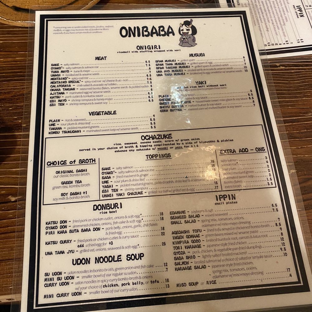 Onibaba - Menu 1/12 - Japanese Near Me - Seattle, Washington Onibaba - Menu 1/12 - Japanese Near Me - Seattle, Washington