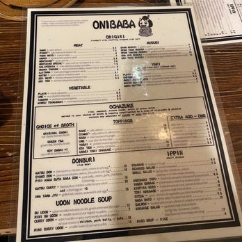 Onibaba - Menu 1/12 - Japanese Near Me - Seattle, Washington Onibaba - Menu 1/12 - Japanese Near Me - Seattle, Washington