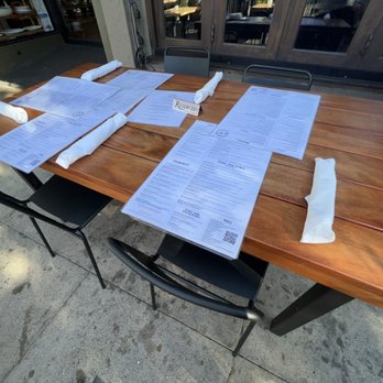 The Post - Outdoor Seating- be prepared for people to bump your chair if you are seated right along the actual building - Comfort Food Near Me - Los Altos, California