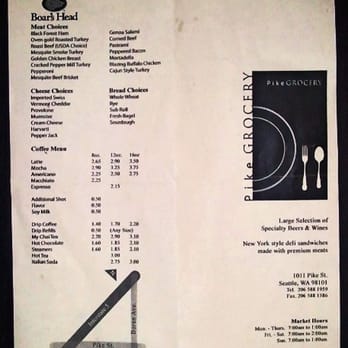 Pike Grocery - Sandwich Meats & Beverage Menu - Grocery Near Me - Seattle, Washington