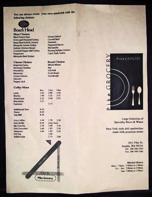 Menu photo 4 Pike Grocery Seattle, WA