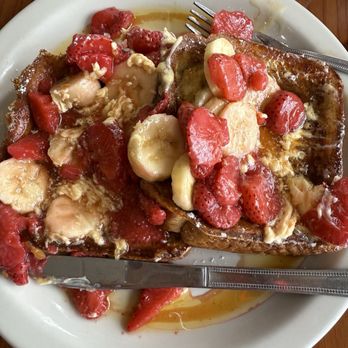 Morning Glory Brunchery - Foster Bananas with strawberry  topping. - Breakfast & Brunch Near Me - Mesa, Arizona