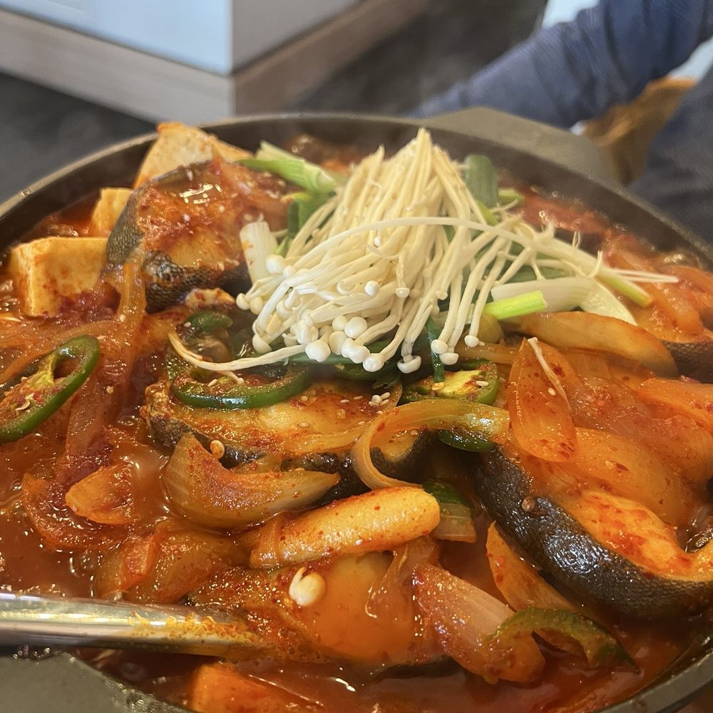 BORI Korean Kitchen - The Eun daegu Jorim (Spicy braised Cod Fish with radish) - Korean Near Me - Bellevue, Washington BORI Korean Kitchen - The Eun daegu Jorim (Spicy braised Cod Fish with radish) - Korean Near Me - Bellevue, Washington