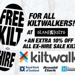 Slanj Kilts - Free kilt hire for kiltwalkers and volunteers for the 2017 Kitlwalk!