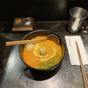KINTON RAMEN CHURCH - Pork Spicy Garlic - Sub Pork for Chicken Breast w/ Egg - Ramen Near Me - Toronto, Ontario KINTON RAMEN CHURCH - Pork Spicy Garlic - Sub Pork for Chicken Breast w/ Egg - Ramen Near Me - Toronto, Ontario