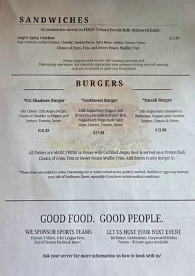 Menu photo 2 Four Shadows Wauconda, IL