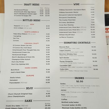 Bonchon Norfolk - Alcohol list lol - Chicken Wings Near Me - Norfolk, Virginia