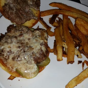 Olive + Oak - O & Burger w/ fries - Wine Bars Near Me - Saint Louis, Missouri