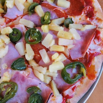 Sammy G's - Spicy Hawaiian! (Ham, pepperoni, pineapple, jalapeños) - Pizza Near Me - San Jose, California Sammy G's - Spicy Hawaiian! (Ham, pepperoni, pineapple, jalapeños) - Pizza Near Me - San Jose, California