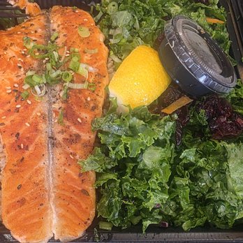 Wagyu Meat & Grill - Salmon with kale salads - Korean Near Me - Irvine, California Wagyu Meat & Grill - Salmon with kale salads - Korean Near Me - Irvine, California