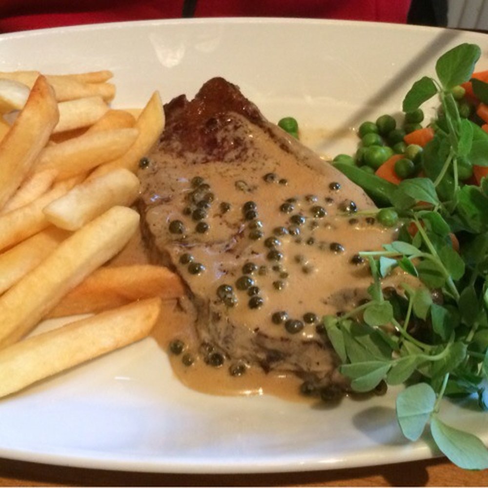 Sirloin Steak and pepper sauce from the specials board