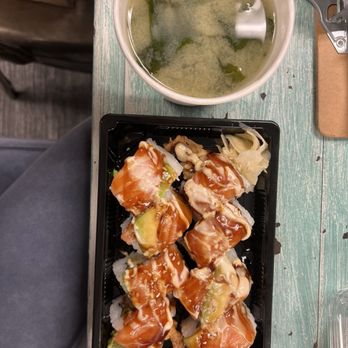Jay's Sushi - Salmon shrimp Salmon Tempura Roll & Miso Soup - Sushi Bars Near Me - Honolulu, Hawaii Jay's Sushi - Salmon shrimp Salmon Tempura Roll & Miso Soup - Sushi Bars Near Me - Honolulu, Hawaii