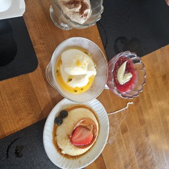 Casa Pollastro - Chocolate moose up top, middle passionfruit, 3rd creme brule/flan, I think the last is a sorbet - Brazilian Near Me - Dallas, Texas Casa Pollastro - Chocolate moose up top, middle passionfruit, 3rd creme brule/flan, I think the last is a sorbet - Brazilian Near Me - Dallas, Texas