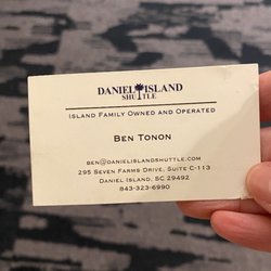Daniel Island Shuttle - Ben, the owner's business card