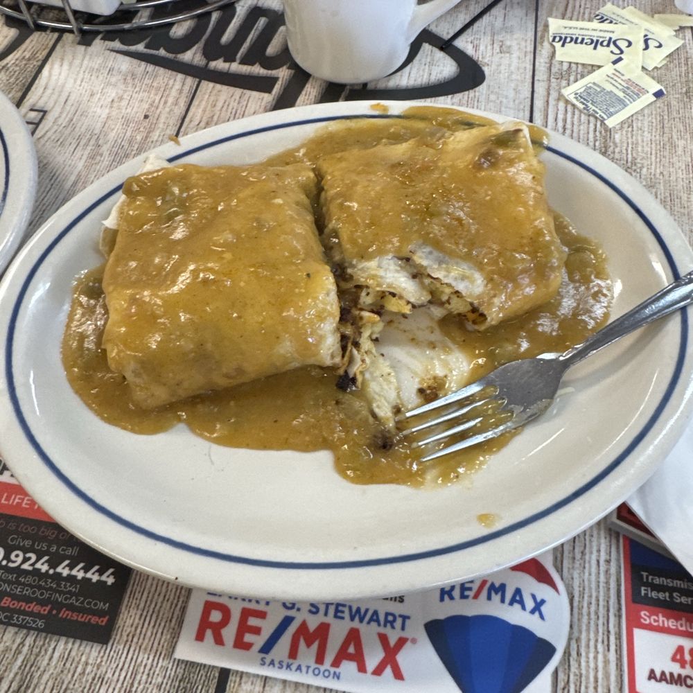 Hangar Cafe - Chorizo burrito with green chile sauce - Cafes Near Me - Chandler, Arizona Hangar Cafe - Chorizo burrito with green chile sauce - Cafes Near Me - Chandler, Arizona