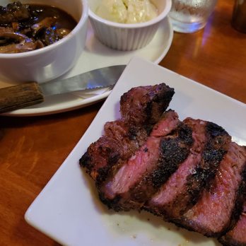 Dancing Marlin - This is the 16 oz. NY Strip Steak‼ Served Tapas-style or single serving, with Garlic & Blue Cheese Butter and Sauteed Wild Mushroom - New American Near Me - Frankfort, Illinois Dancing Marlin - This is the 16 oz. NY Strip Steak‼ Served Tapas-style or single serving, with Garlic & Blue Cheese Butter and Sauteed Wild Mushroom - New American Near Me - Frankfort, Illinois