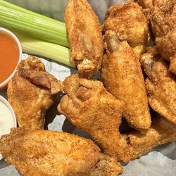 Double Eagle Saloon - 10 Piece Chicken Wings, dry rub, hot sauce on the side