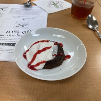 Kitchen Conservatory - The chocolate lava cake with raspberry sauce and whipped cream. OMG to die for. - Cooking Schools Near Me - Saint Louis, Missouri Kitchen Conservatory - The chocolate lava cake with raspberry sauce and whipped cream. OMG to die for. - Cooking Schools Near Me - Saint Louis, Missouri