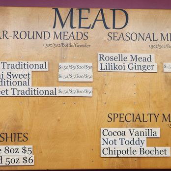 Big Island Meadery - Varieties of Mead that day.  Lilikoi Ginger was my favorite. - Meaderies Near Me - Keaau, Hawaii