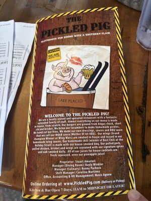 Menu photo 1 The Pickled Pig Lake Placid, NY Menu photo 1 The Pickled Pig Lake Placid, NY