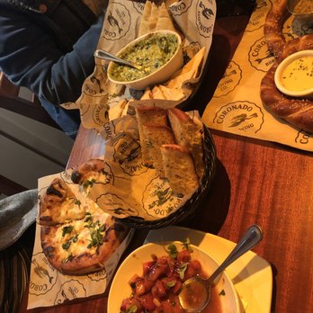 Coronado Brewing - Personal pizza, artichoke dip, and bruschetta - Brewpubs Near Me - San Diego, California Coronado Brewing - Personal pizza, artichoke dip, and bruschetta - Brewpubs Near Me - San Diego, California