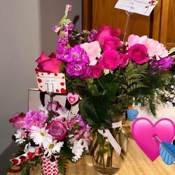 Evergreen Flowers - For Vday, Mother& Daughter bouquets from the hubs. Karina did amazing.