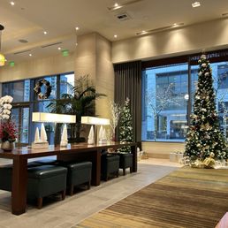 Front lobby decorated for the holidays. Front lobby decorated for the holidays.