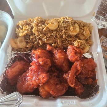 Chopstick House - General tso chicken with shrimp fried rice - Szechuan Near Me - Canton, Michigan