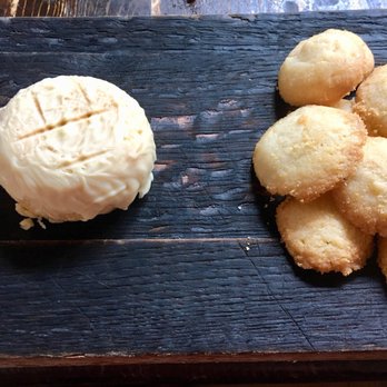 The Porter  - "Cheese and Crackers" - A fun and creative dessert. The small mound of cheese is actually a little cheesecake. - Pubs Near Me - Atlanta, Georgia