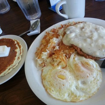 Luke's Cafe - Chicken fried steak with eggs and pancakes - Breakfast & Brunch Near Me - McFarland, Wisconsin