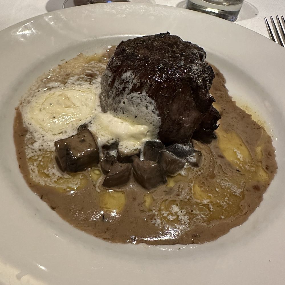 8oz Petite Filet Mignon w/ Cognac Butter and Portobello Mushroom Ragout 8oz Petite Filet Mignon w/ Cognac Butter and Portobello Mushroom Ragout