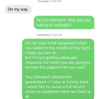 White Owl Rodent Control - This is his text always finding excuses - Pest Control Near Me