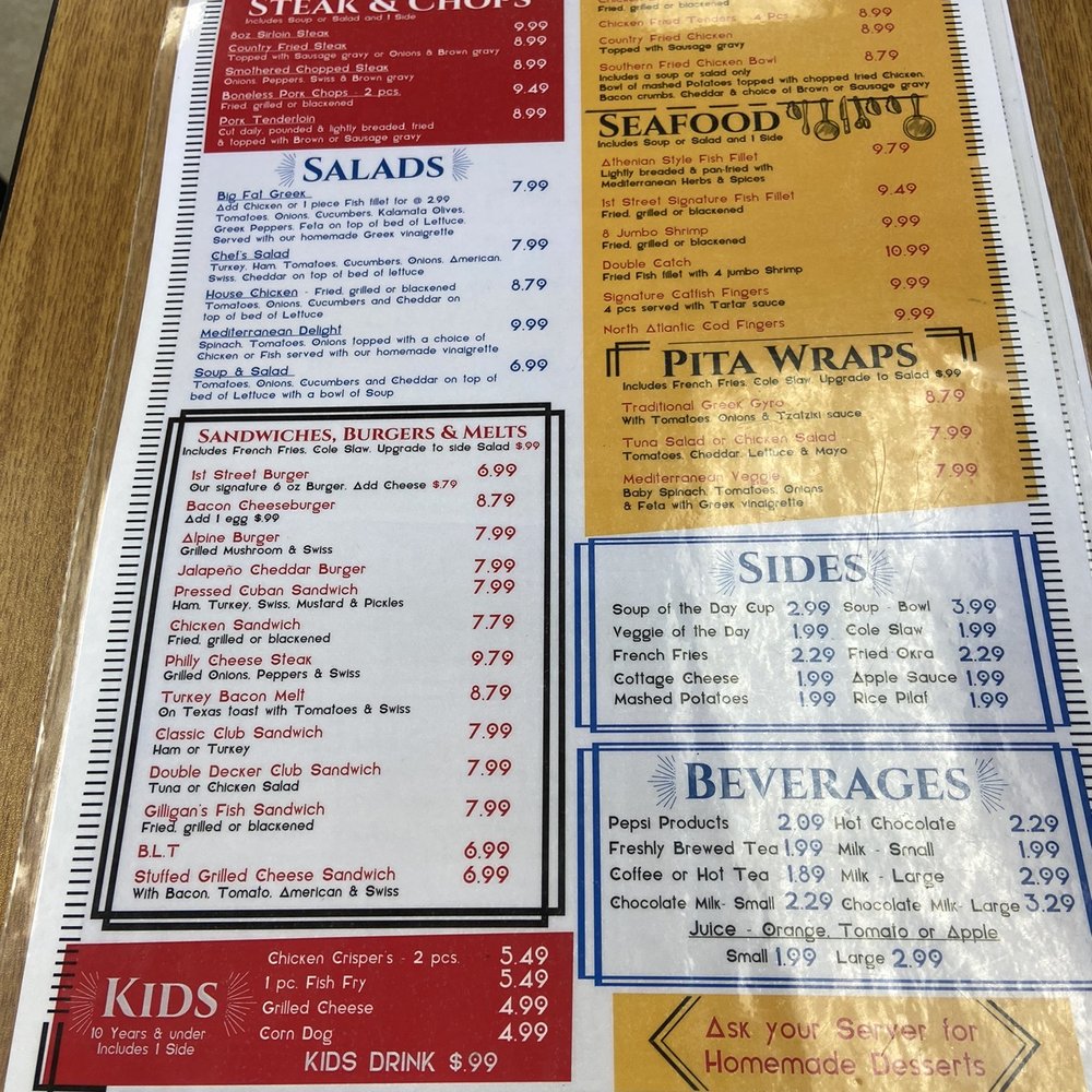Lunch menu Lunch menu