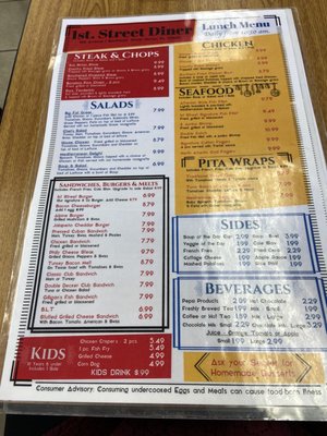 Menu photo 2 1st Street Diner Winter Haven, FL Menu photo 2 1st Street Diner Winter Haven, FL