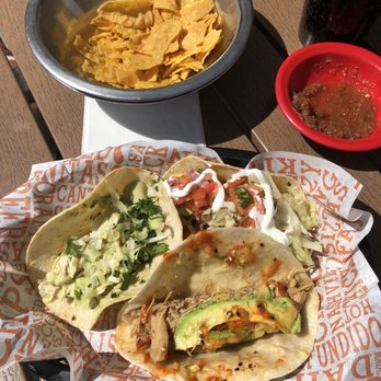 Local Cantina - Hilliard - Asian spicy chicken taco, normal ground beef taco and #48. Grilled Fish Taco - Mexican Near Me - Hilliard, Ohio