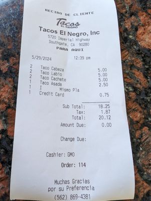 Tacos El Negro Southgate by null