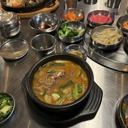 Exit 5 Korean BBQ - Chadol dwenjang with banchan and bibimbop