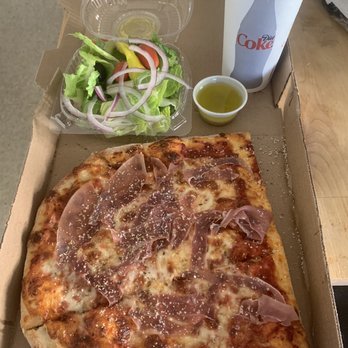 Cybelle's Pizza - Lunch special: prosciutto slice (or should I say slices), salad, soda - Pizza Near Me - Oakland, California Cybelle's Pizza - Lunch special: prosciutto slice (or should I say slices), salad, soda - Pizza Near Me - Oakland, California