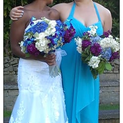 Woodland Floral & Gifts - Summer wedding 2014. This bouquet was created by Penny at Woodland Floral with hydrangea, stock and blue dendrobium orchids. Beautiful!