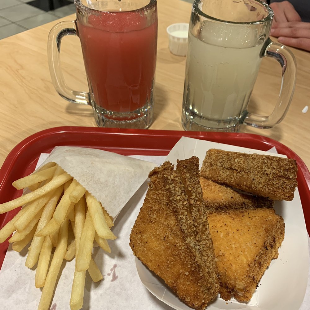 Don & Millie's - Strawberry margarita with sugar rim, lime margarita with salt, fries and cheese frenchee!!! - Diners Near Me - Omaha, Nebraska