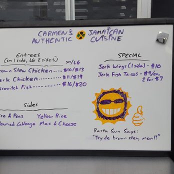Carmen's Jamaican Authentic Cuisine - Menu.. changes daily - Food Trucks Near Me Carmen's Jamaican Authentic Cuisine - Menu.. changes daily - Food Trucks Near Me