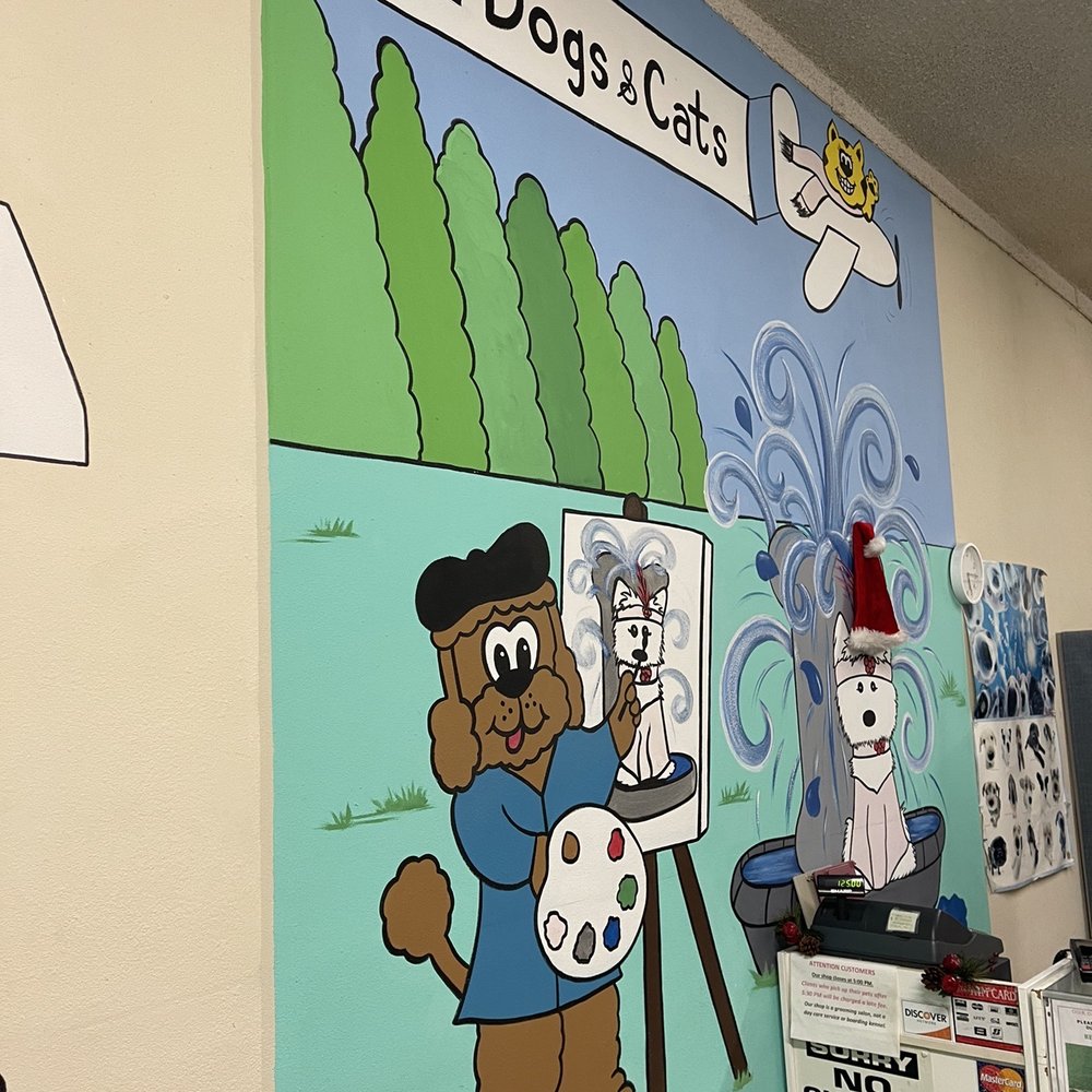 4 Dogs Grooming - Painting on the left side when coming in - Pet Groomers Near Me - Torrance, California 4 Dogs Grooming - Painting on the left side when coming in - Pet Groomers Near Me - Torrance, California
